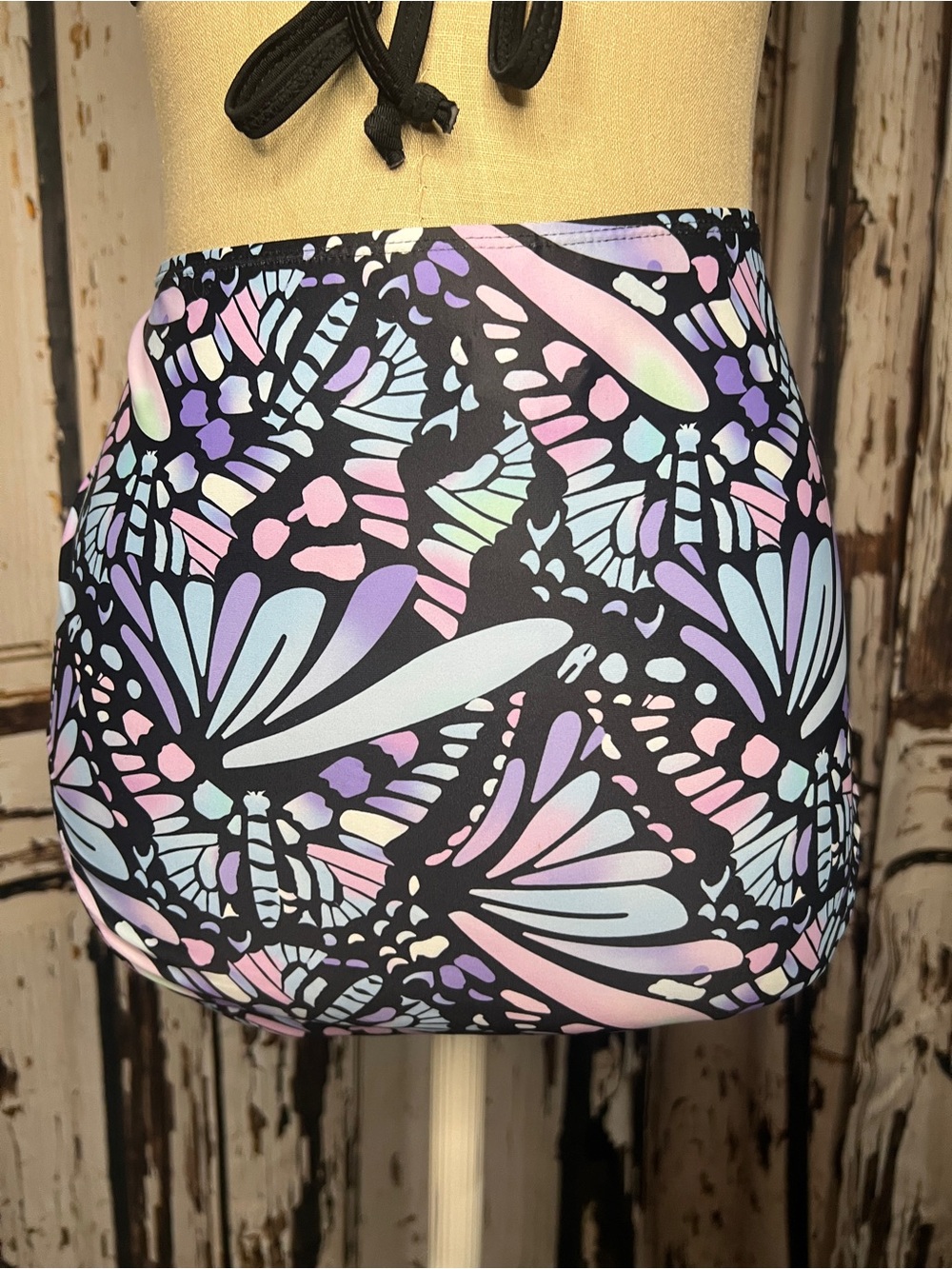 Butterfly Print High-Waist Rave Bikini Bathing Suit - Picture 10 of 13